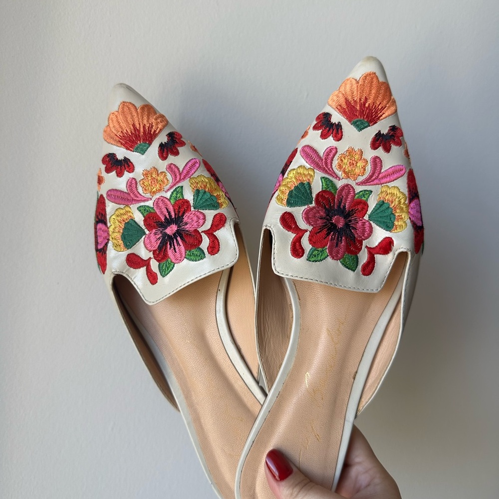 Luiza Barcelos Flat Mules | Size 6